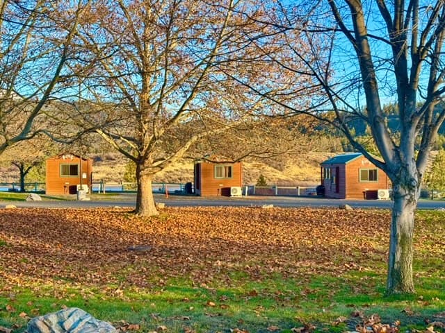 Camping gear laid out on a picnic table
